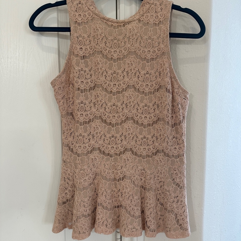Love Fire Lace Sleeveless Top in Tan/Blush